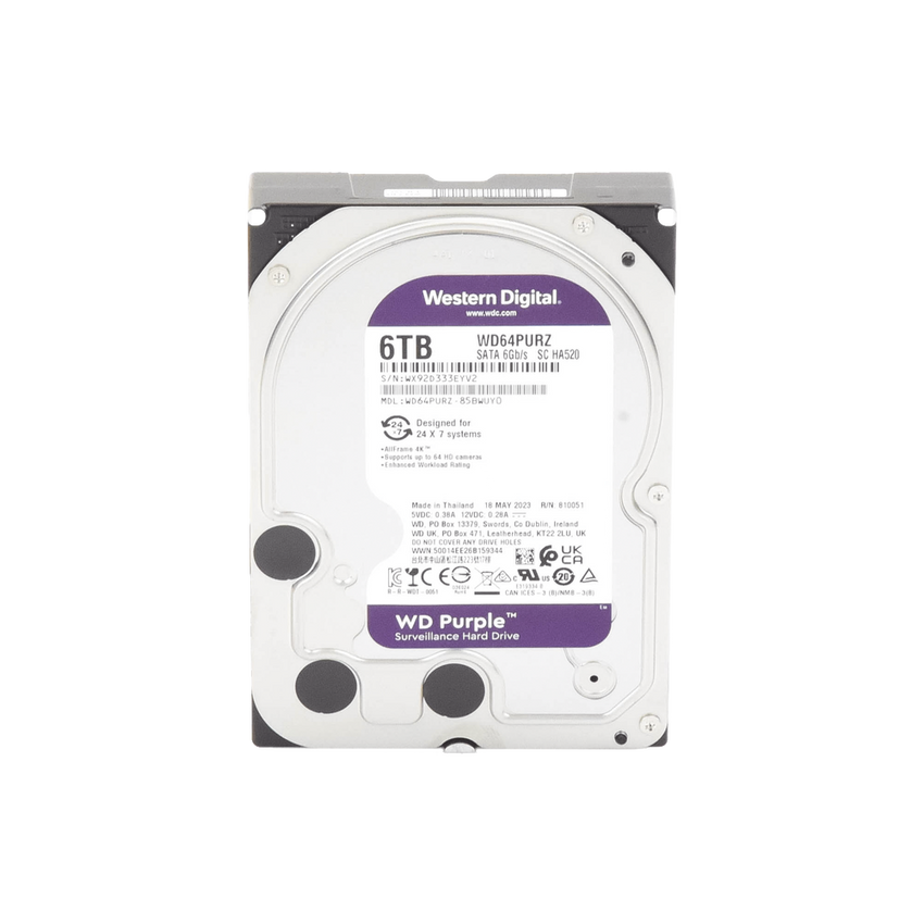 Disco Duro PURPLE de 6TB / 3 AÑOS DE GARANTÍA / Para Videovigilancia