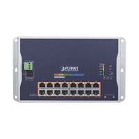 Switch Industrial Administrable Capa 2 de Pared,16 Puertos PoE 802.3at Gigabit y 2 Puertos SFP