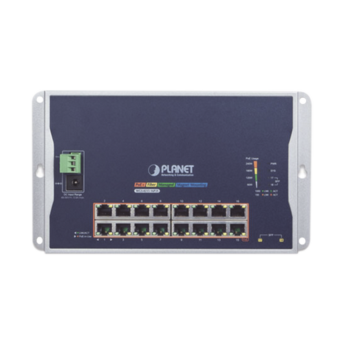 Switch Industrial Administrable Capa 2 de Pared,16 Puertos PoE 802.3at Gigabit y 2 Puertos SFP