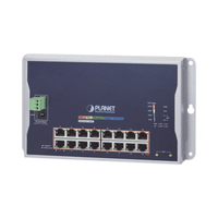 Switch Industrial Administrable Capa 2 de Pared,16 Puertos PoE 802.3at Gigabit y 2 Puertos SFP