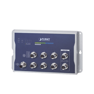 Switch Industrial Tipo Plano, Capa 2, 8 Puertos M12 10/100/1000T, Con Modo Bypass, Carcasa IP40