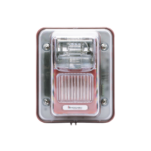 Sirena Estrobo, Para Intemperie, Montaje en Muro, Color Rojo (0500-05860)