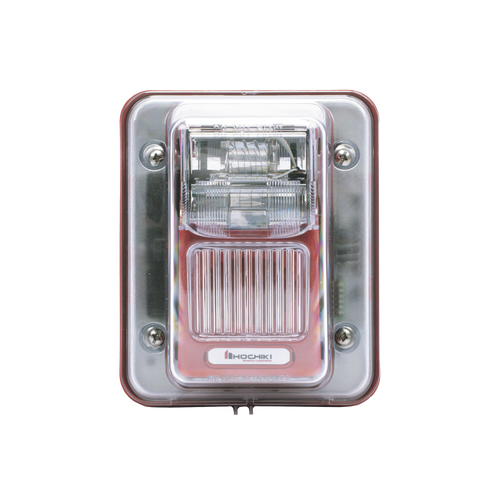 Sirena Estrobo, Para Intemperie, Montaje en Muro, Color Rojo (0500-05860)