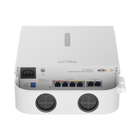Switch PoE para exterior / Administración en la nube / Con 4 puertos 10/100 Mbsp PoE af/at / 2 Puertos Uplink 10/100 MBPS /  Presupuesto 60 W / PoE hasta 250 metros / Soporta protocolo ONVIF
