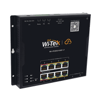 Switch L2 PoE Industrial / Administración Cloud Gratuita / 8 Puertos PoE af/at/bt 10/100/1000 Mbps / 2 Puertos SFP Gigabit / Máx Presupuesto PoE 145 W / Montaje Magnético - Riel DIN.
