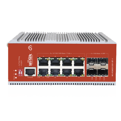 Switch L2+ PoE Industrial / Administración Cloud-Web-CLI / 8 Puertos PoE af/at/bt 100/1000 Mbps / 2 Puertos SFP Gigabit / Presupuesto PoE 460 W / Protocolo ERSP (redundancia enlaces)