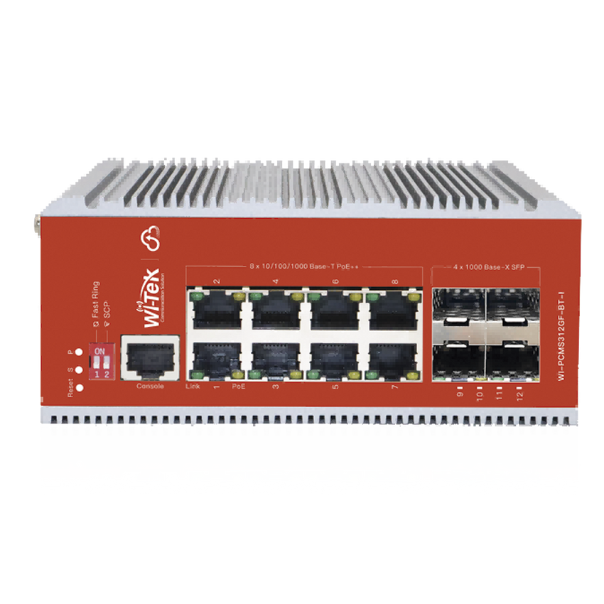 Switch L2+ PoE Industrial / Administración Cloud-Web-CLI / 8 Puertos PoE af/at/bt 100/1000 Mbps / 2 Puertos SFP Gigabit / Presupuesto PoE 460 W / Protocolo ERSP (redundancia enlaces)