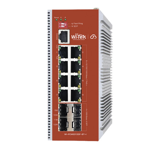 Switch L2+ PoE Industrial / Administración Cloud-Web-CLI / 8 Puertos PoE af/at/bt 100/1000 Mbps / 2 Puertos SFP Gigabit / Presupuesto PoE 460 W / Protocolo ERSP (redundancia enlaces)
