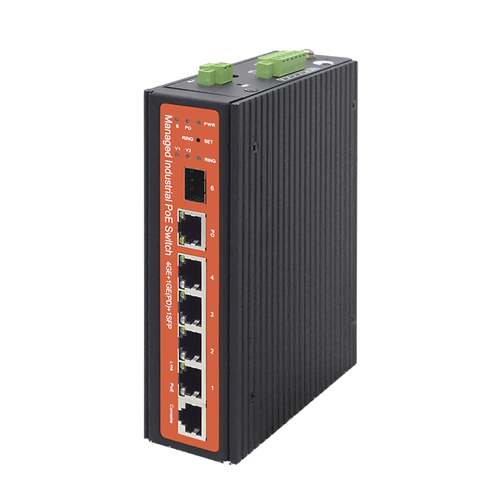 Switch industrial de 4 puertos Gigabit PoE (pasivo 24V / 802.3af/at/bt)