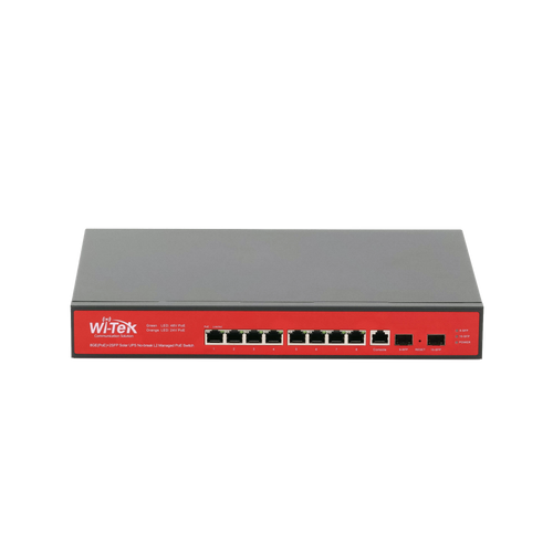 Switch Administrable Capa 2 de 8 puertos 10/100/1000 PoEaf/at + 2 x SFP Gigabit, con respaldo para energía solar