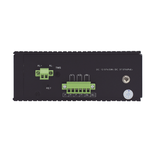 Switch Industrial administrable PoE, puerto 1-2 PoE 24/48. puertos 3-8 puertos 802.3 af/at/bt, hasta 60 W