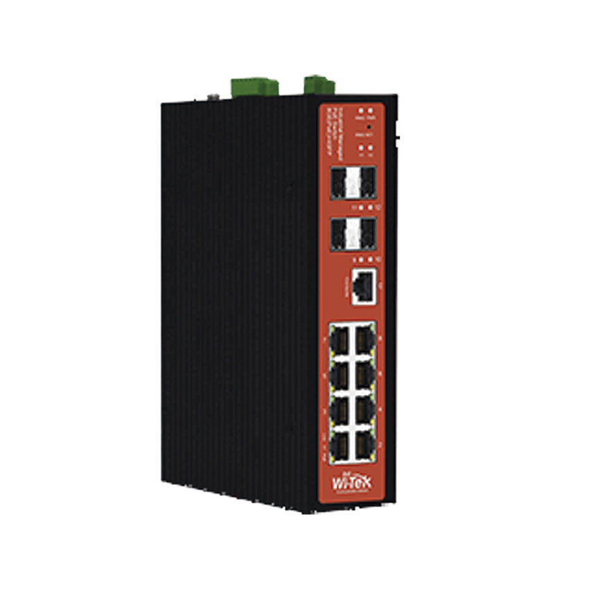 Switch Industrial administrable PoE, puerto 1-2 PoE 24/48. puertos 3-8 puertos 802.3 af/at/bt, hasta 60 W