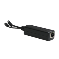Splitter PoE IN 802.3 af/at / Se Puede Energizar Hasta con 30W / Salida de 12 Vcc 1A (12W) / Instalación es Escritorio (superficie plana) / Idea para cámas IP SIN PoE (CCTV)