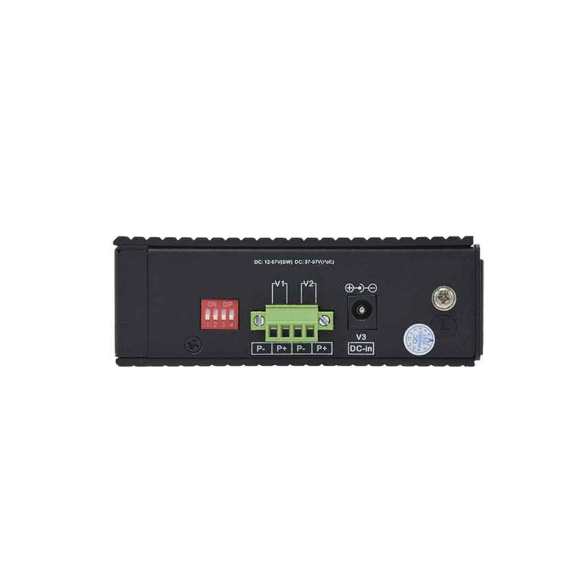 Switch industrial 4 puertos Fast Ethernetcon POE 802.3af/at + 2 puertos UPLINK gigabit