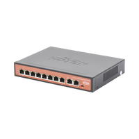 Switch PoE No administrable / PoE de Largo Alcance Hasta 250m / 8 Puertos PoE 10/100Mbps (Puerto 1 Hasta 60W, Puertos 2 al 8 Hasta 30W) + 2 Puertos Gigabit Uplink / Presupuesto 120 W / Plug and Play