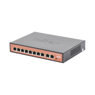 Switch PoE No administrable / PoE de Largo Alcance Hasta 250m / 8 Puertos PoE 10/100Mbps (Puerto 1 Hasta 60W, Puertos 2 al 8 Hasta 30W) + 2 Puertos Gigabit Uplink / Presupuesto 120 W / Plug and Play