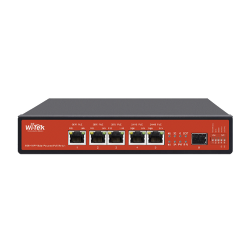 Controlador Solar de 15A con Switch PoE /  1 Puertos Gigabit PoE 802.3 bt / 2 Puertos PoE 802.3 af/at / 2 Puertos PoE Pasivo 24/48 Vcc / 1 Puerto SFP / No administrable