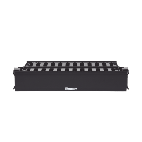 Organizador de Cables Horizontal PatchLink, Doble (Frontal y Posterior), Con Tapa Extendida, Para Rack de 19in, 2UR