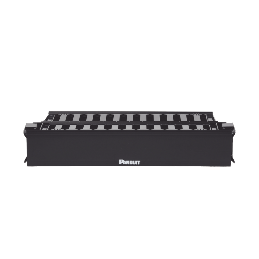Organizador de Cables Horizontal PatchLink, Doble (Frontal y Posterior), Con Tapa Extendida, Para Rack de 19in, 2UR