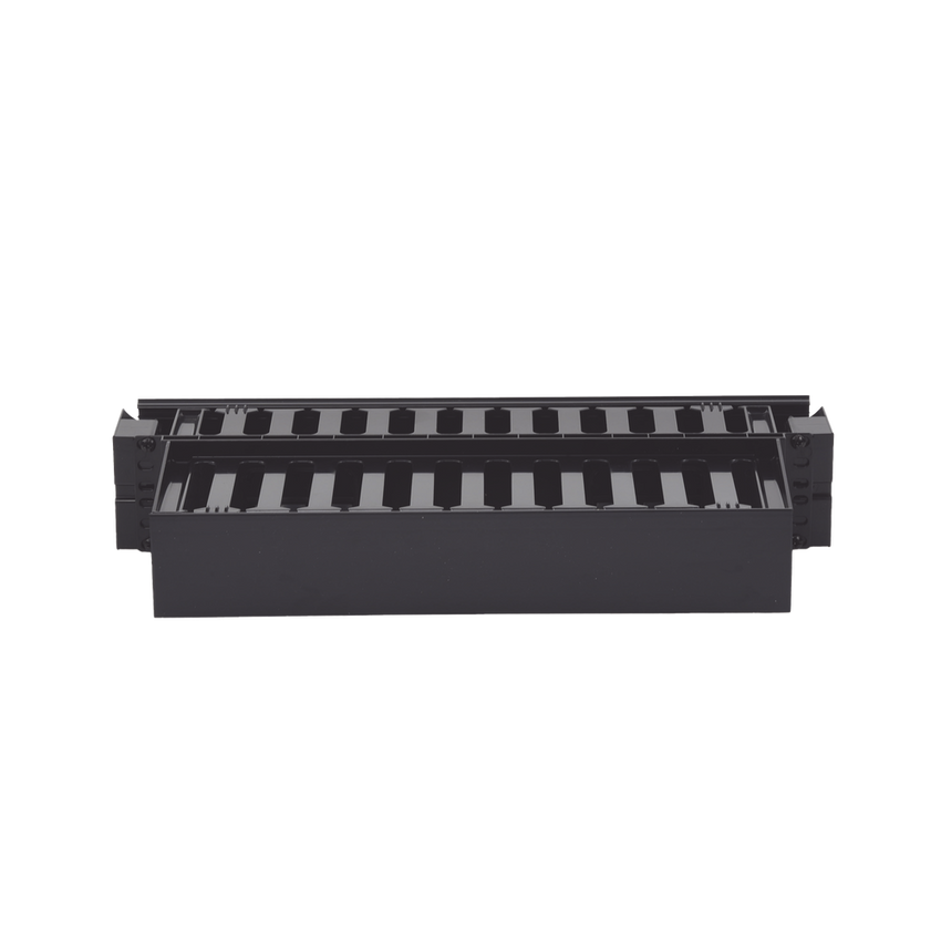 Organizador de Cables Horizontal PatchLink, Doble (Frontal y Posterior), Con Tapa Extendida, Para Rack de 19in, 2UR