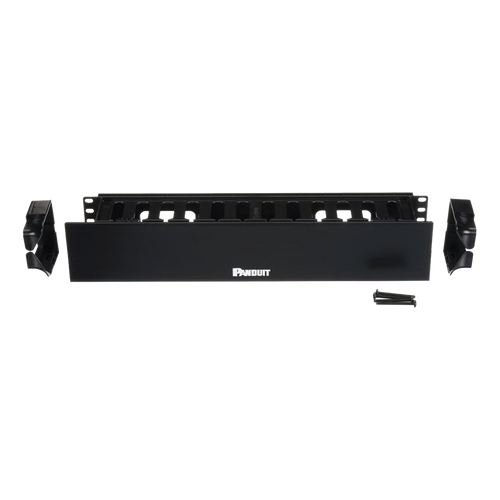 Organizador de Cables Horizontal PatchLink, Sencillo (Solo Frontal), Con Tapa Extendida, Para Rack de 19in, 2UR