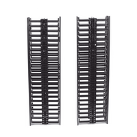 Organizador Vertical NetRunner, Sencillo (Solo Frontal), Para Rack Abierto de 45 Unidades, 4.9in de Ancho, Color Negro