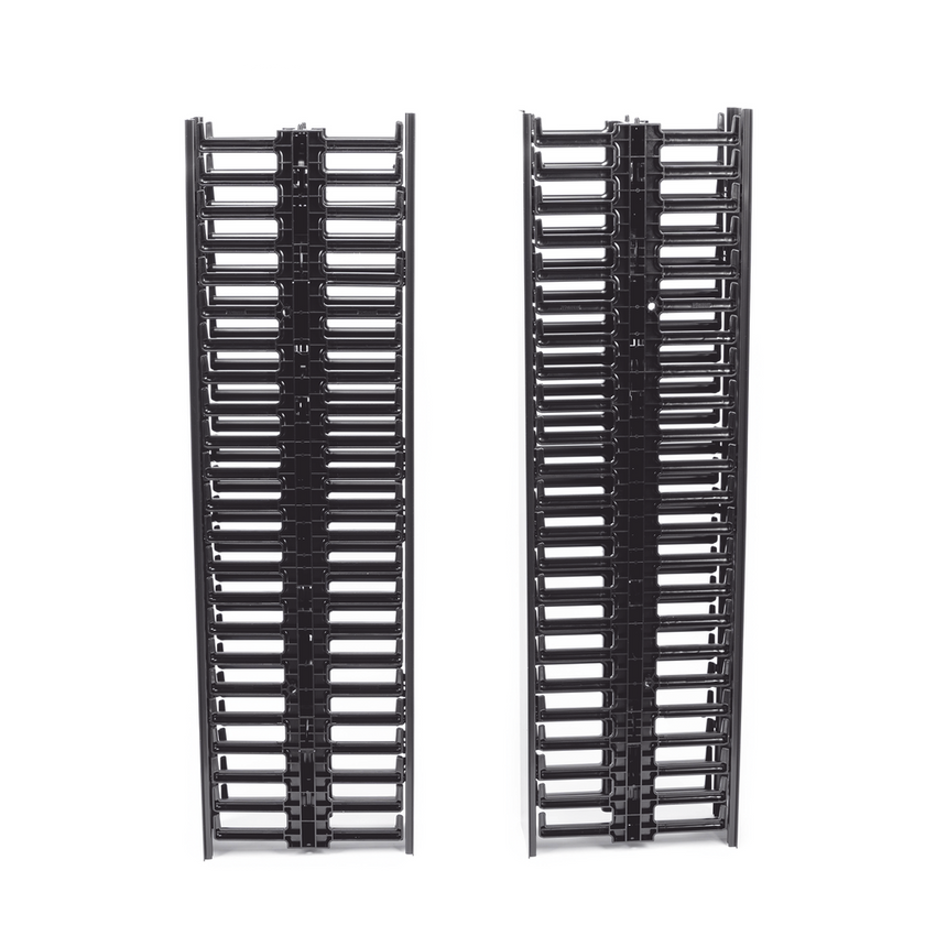 Organizador Vertical NetRunner, Sencillo (Solo Frontal), Para Rack Abierto de 45 Unidades, 4.9in de Ancho, Color Negro