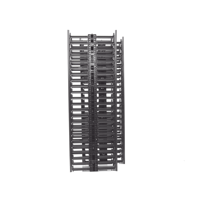 Organizador Vertical NetRunner, Doble (Frontal y Posterior), para Rack Abierto de 45 Unidades, 6.7in de Ancho, Color Negro