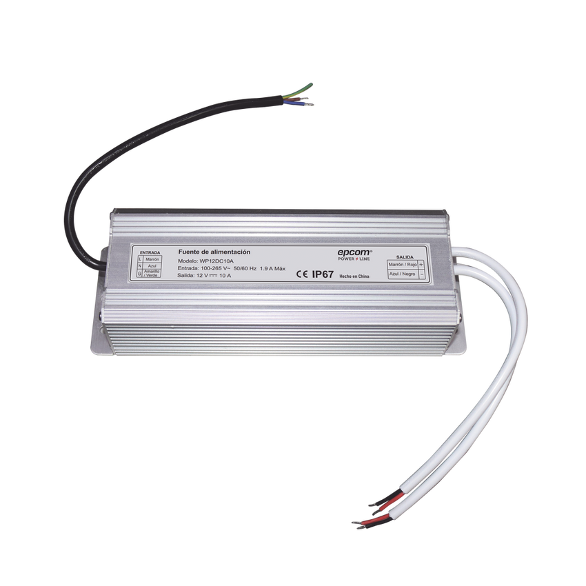 Fuente 12 V / 10 Amperes | Waterproof | Intemperie grado IP67