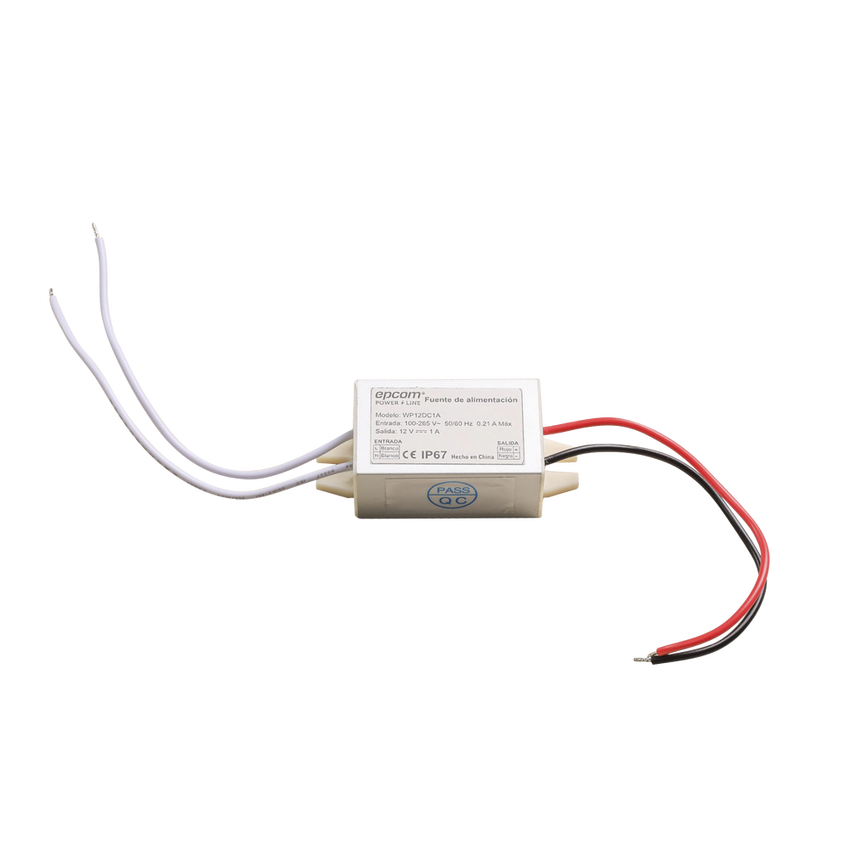 Fuente 12 V  |  1 Amper  |  Waterproof  | Intemperie grado IP67