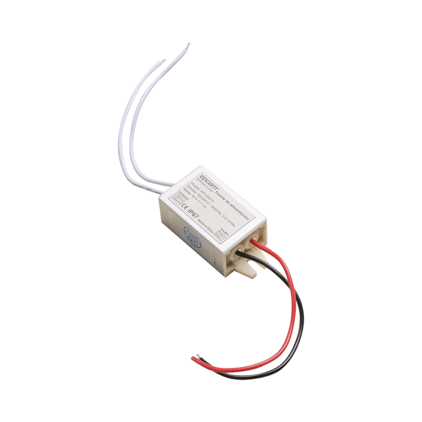 Fuente 12 V  |  1 Amper  |  Waterproof  | Intemperie grado IP67