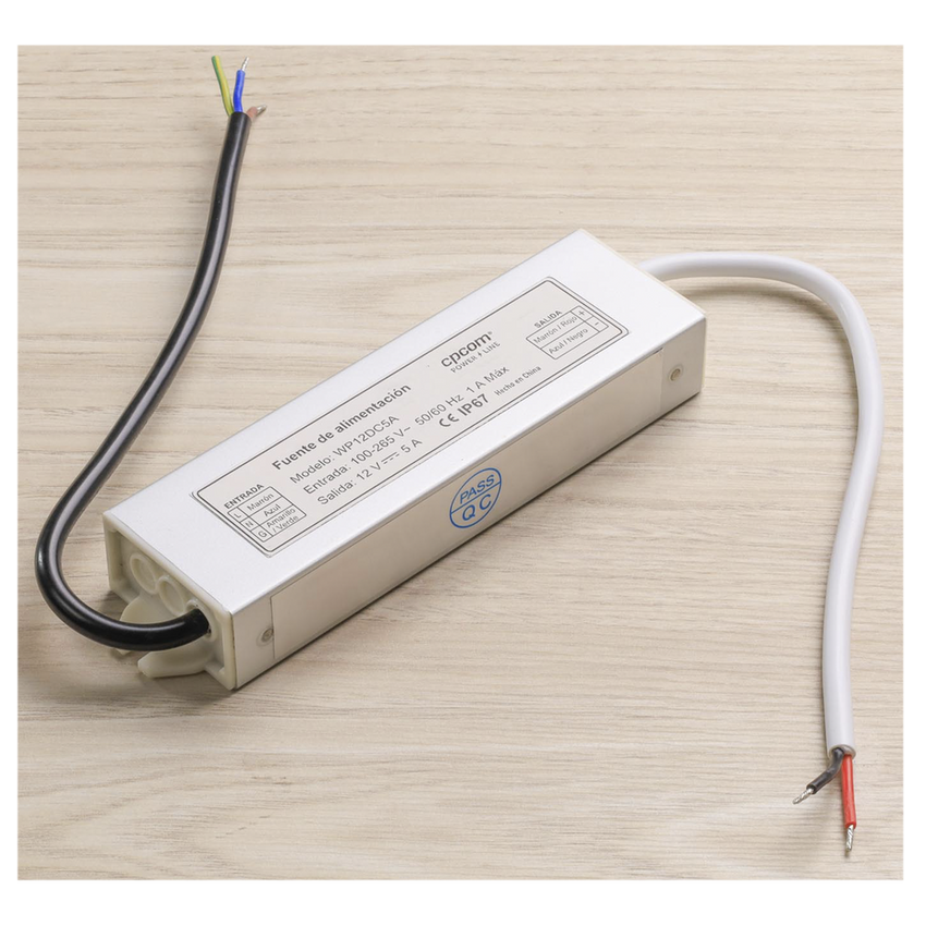 Fuente 12 V / 5 Amperes / Waterproof / Intemperie grado IP67