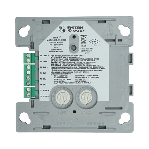 Módulo de Sincronización Inalámbrico / Compatible con Paneles Notifier, Fire-Lite, Silent Knight y Farenhyt / Incluye Baterías
