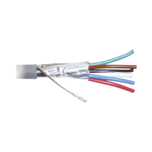 Bobina de 305 metros de cable 8 conductores, 22 AWG, tipo CMR, de color gris para aplicaciones en Alarmas de intrusión /Control de acceso/Interfonos y TV porteros/Automatización/Audio y Voceo.