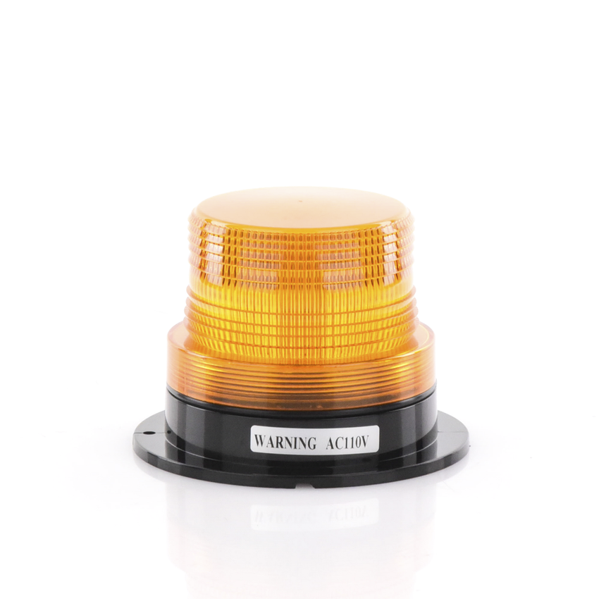 Burbuja Brillante de Larga Vida Útil, con 8 LEDs Color Ambar, Domo Ambar, 110 Vca