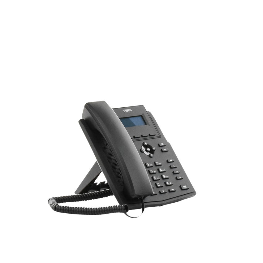 Teléfono IP empresarial para 2 lineas SIP con pantalla LCD,  Puertos Gigabit, Códec Opus, conferencia de 6 vías, PoE.