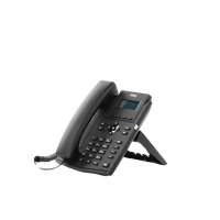 Teléfono IP empresarial para 2 lineas SIP con pantalla LCD,  Puertos Gigabit, Códec Opus, conferencia de 6 vías, PoE.