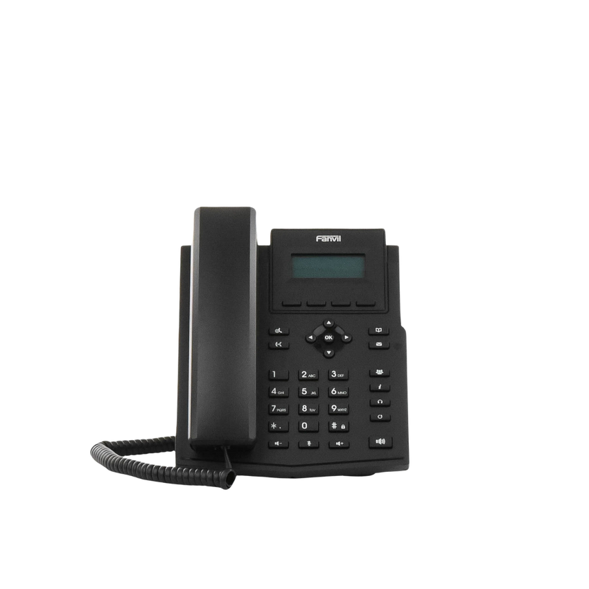 Teléfono IP / 2 Líneas SIP / Pantalla LCD 2.3" 132x64 / Audio HD G.722 y Opus / Conferencia 6 Vías / PoE 802.3af / Puertos Ethernet Duales 10/100 / Soporte EHS