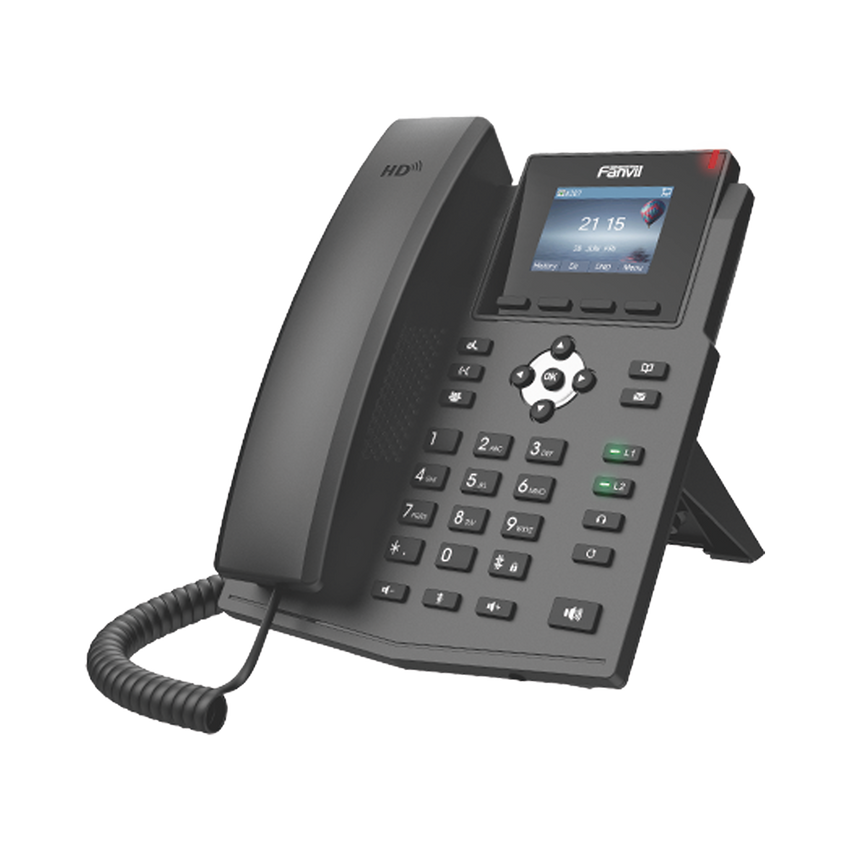 Teléfono IP / 4 Líneas SIP / Pantalla LCD Color 2.4" / Audio HD G.722 y Opus / Conferencia 3 Vías / PoE 802.3af / OpenVPN / Soporte EHS
