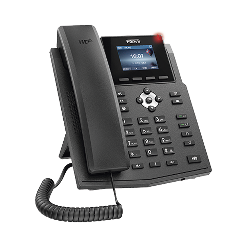 Teléfono IP / 4 Líneas SIP / Pantalla LCD Color 2.4" / Audio HD G.722 y Opus / Conferencia 3 Vías / PoE 802.3af / OpenVPN / Soporte EHS