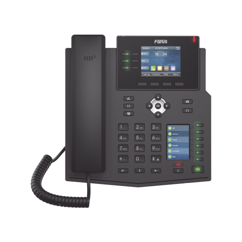 Teléfono IP Empresarial con Estándares Europeos, 12 lineas SIP con pantalla a color, 30 teclas DSS/BLF, puertos Gigabit, IPv6, Opus , PoE/DC