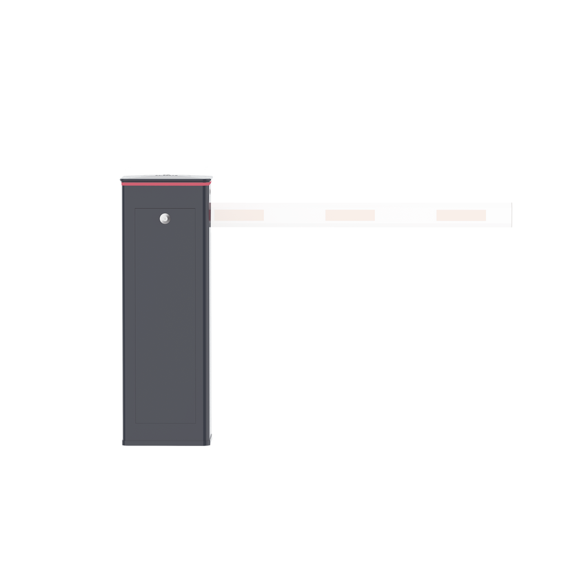 Barrera Vehicular Derecha / Soporta Brazo ARTICULADO de Hasta 4 Metros / Final de Carrera Ajustable Por Programación / Tiempo de Apertura de 3 Segundos / Con Corona Semaforizada