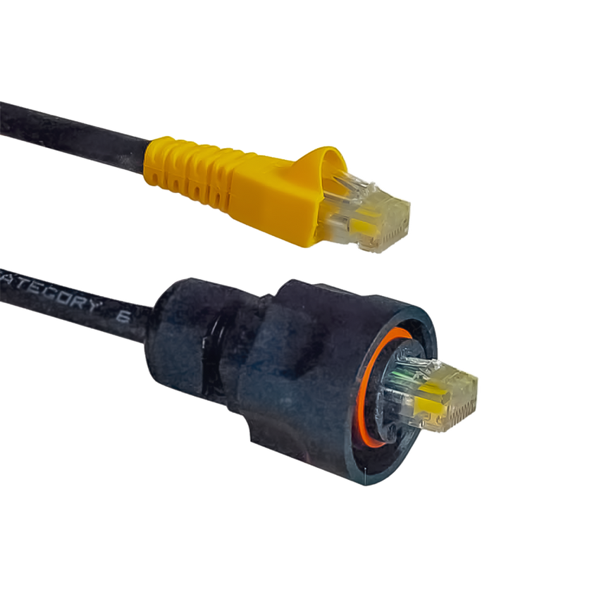 Patch Cord Industrial Ruggedized a Plug Modular, Cat6, de 0.91 Metros (3 Pies), Color Negro