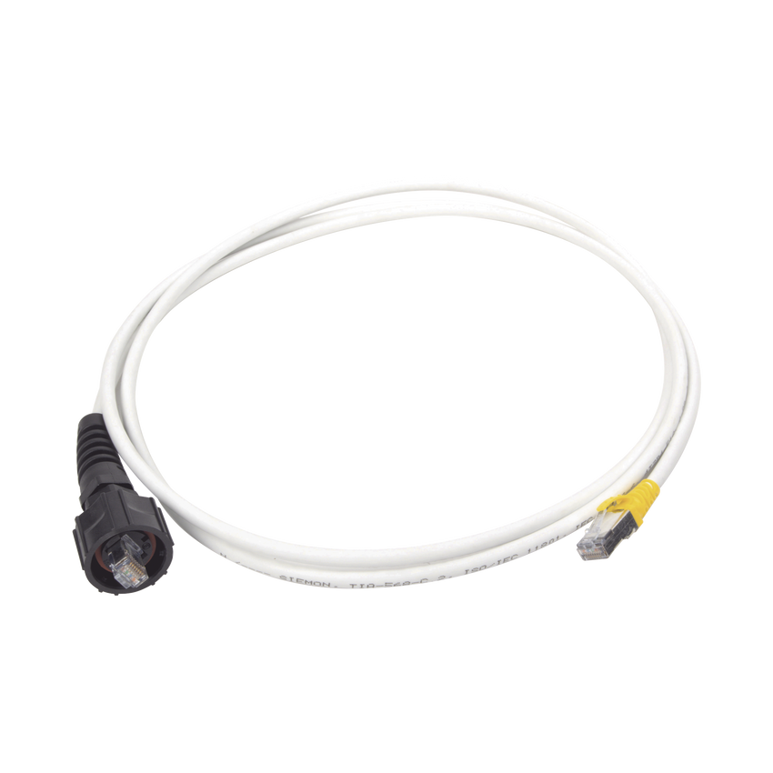 Patch Cord Reforzado Industrial (Ruggedized), Cat6A Blindado S/FTP, CM/LS0H, 7 Ft