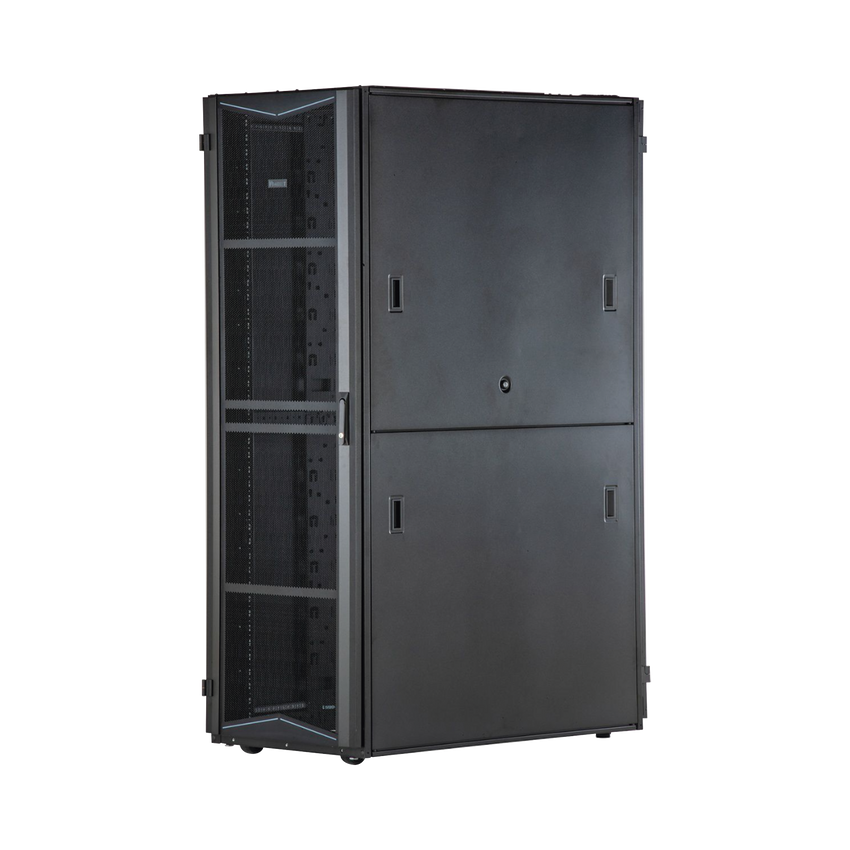 Gabinete FlexFusion para Centros de Datos, 42 UR, 700 mm de Ancho, 1200 mm de Profundidad, Fabricado en Acero, Color Negro