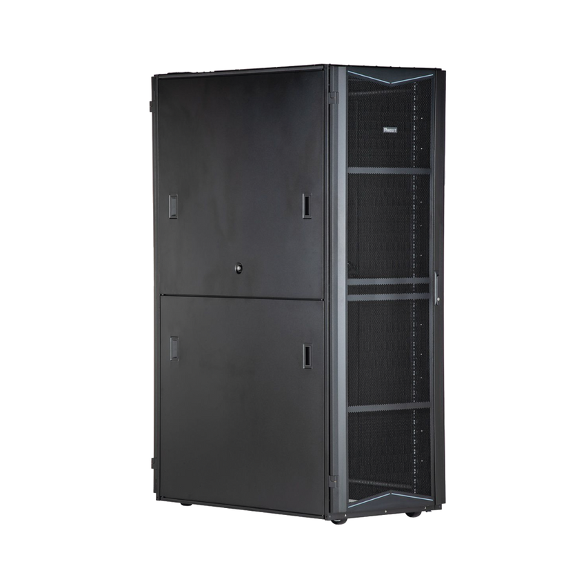 Gabinete FlexFusion para Centros de Datos, 45 UR, 700 mm de Ancho, 1070 mm de Profundidad, Sin Paneles Laterales, Fabricado en Acero, Color Negro