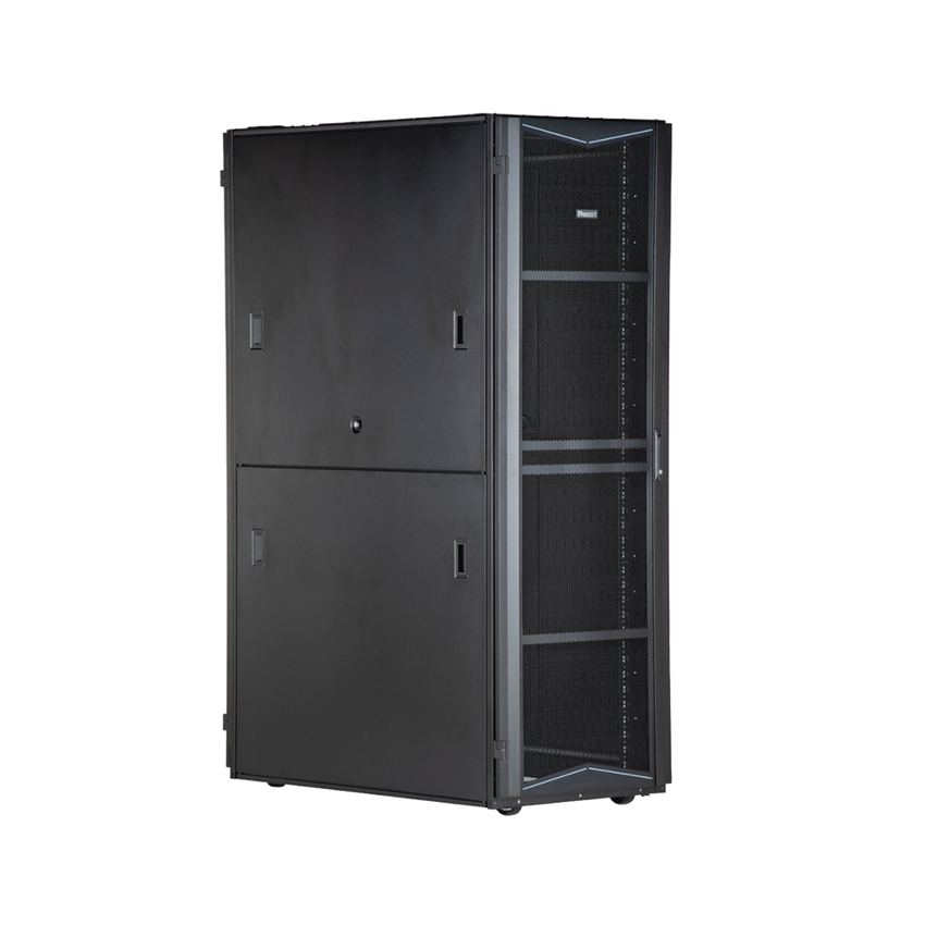 Gabinete FlexFusion para Centros de Datos, 42 UR, 800 mm de Ancho, 1070 mm de Profundidad, Fabricado en Acero, Color Negro