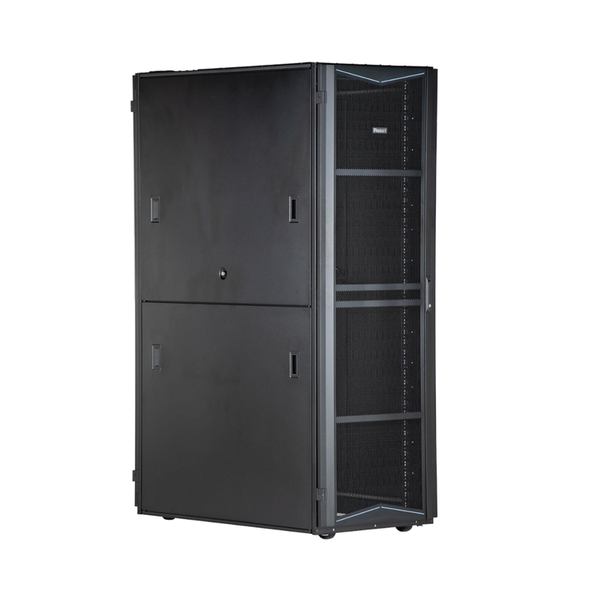 Gabinete FlexFusion para Centros de Datos, 42 UR, 800 mm de Ancho, 1200 mm de Profundidad, Fabricado en Acero, Color Negro