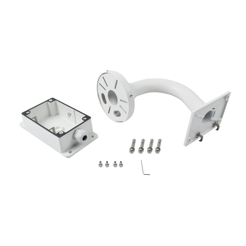 Montaje Universal de Pared con Cuello de Ganso y Caja de Conexiones / Compatible con Cámaras Domo y Bala