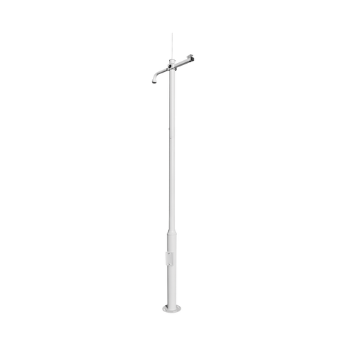 Poste Seccionado de 3 Metros / Especializado para la Instalación de Videovigilancia / Incluye Base de Cimentación y Brazo para Cámara PTZ / Color Negro